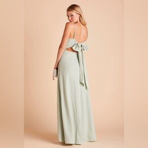 NWT Birdy Grey Benny crepe medium sage green bridesmaid dress wedding prom gown